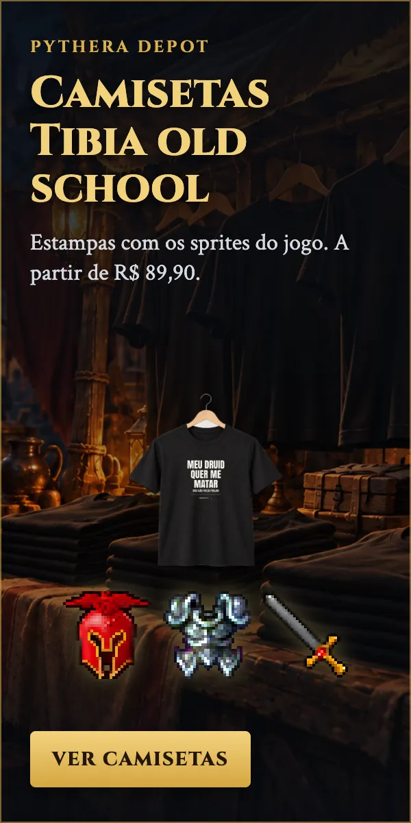 Camisetas Tibia old school da BRASILOT Depot, a partir de R$ 89,90