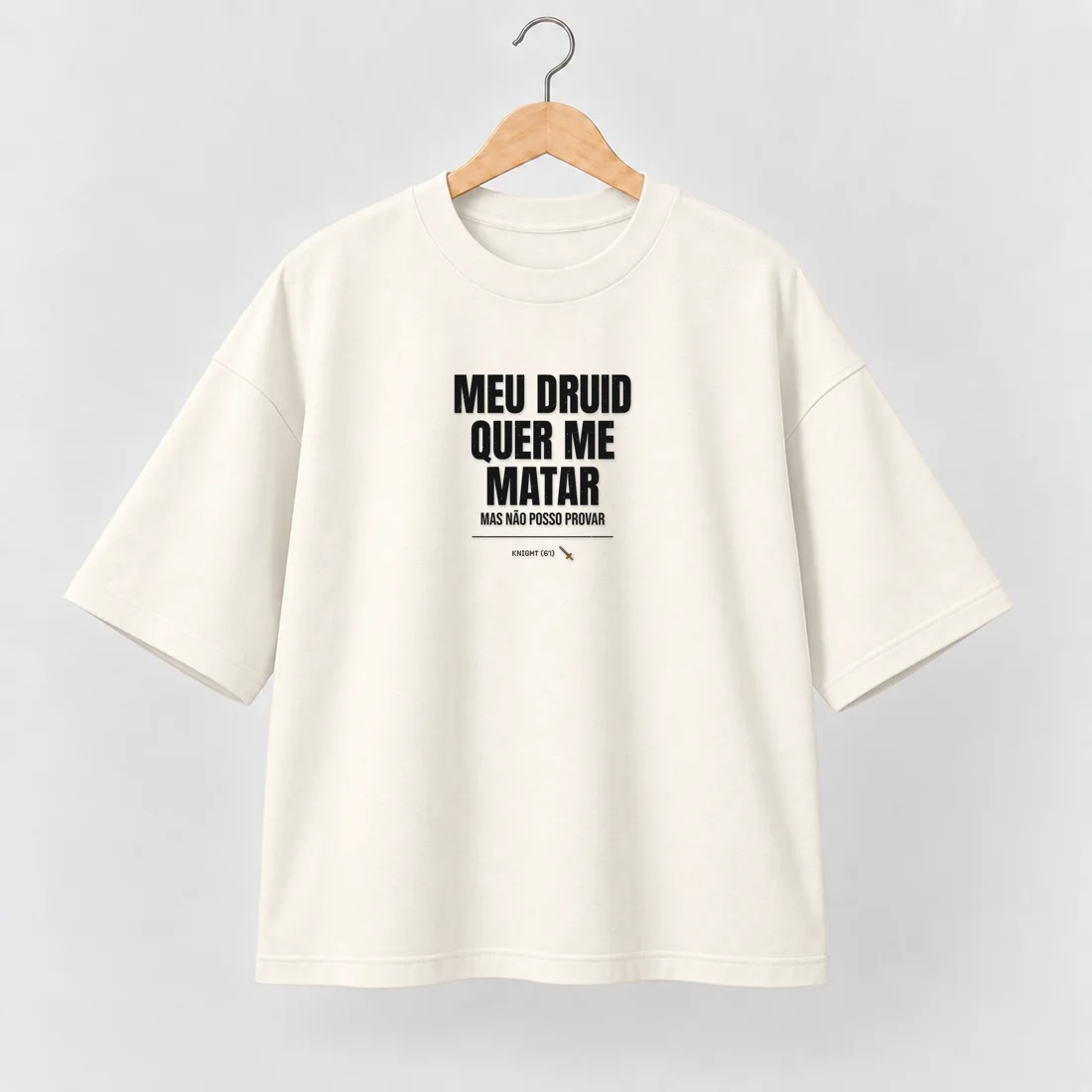 Camiseta Tibia Meu Druid · Oversized Off-white