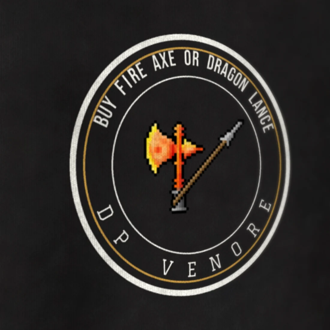 Camiseta Tibia Fire Axe · DP Venore, estampa de lado