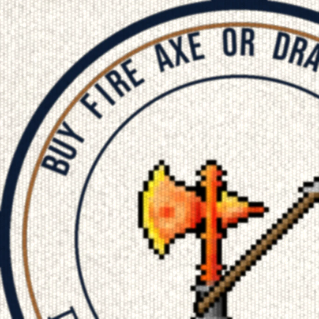 Camiseta Tibia Fire Axe · DP Venore · Oversized Off-white, detalhe da estampa